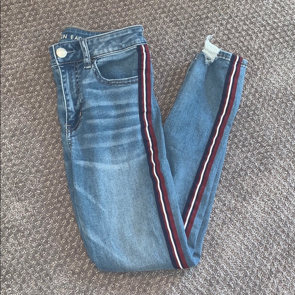 Denim with stripe